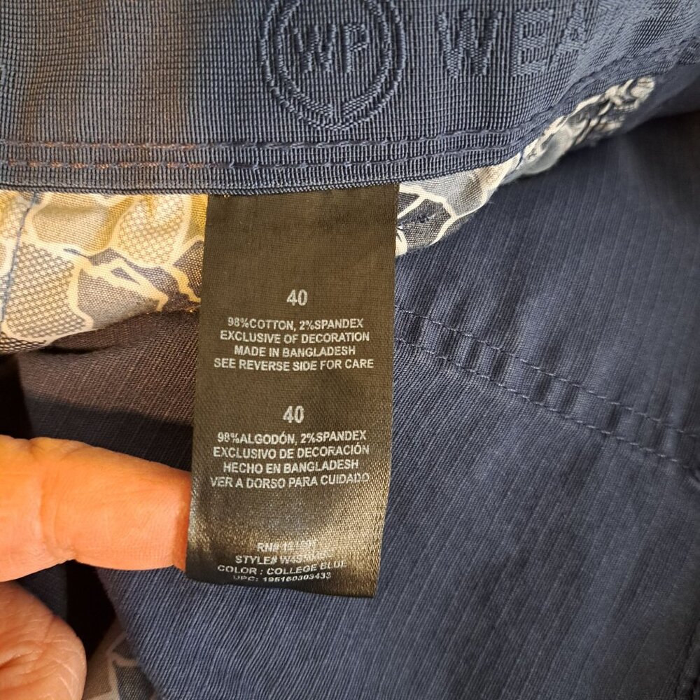 Weatherproof Shorts Mens 40-42"x9.5" Navy Blue Cotton Blend Cargo Stretch Hiking - Picture 4 of 11